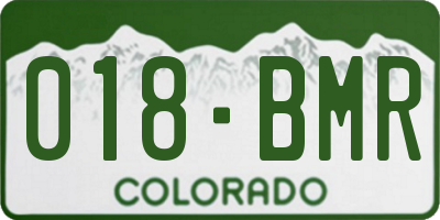 CO license plate 018BMR