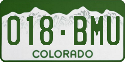 CO license plate 018BMU