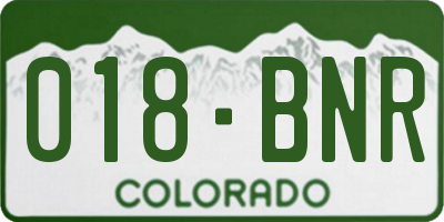 CO license plate 018BNR