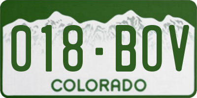 CO license plate 018BOV