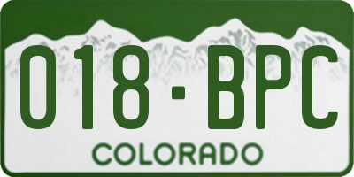 CO license plate 018BPC
