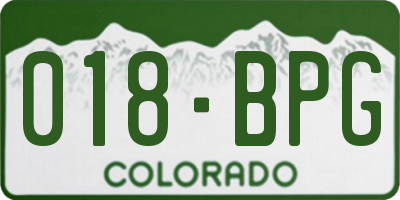 CO license plate 018BPG