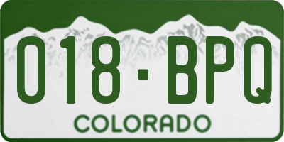 CO license plate 018BPQ