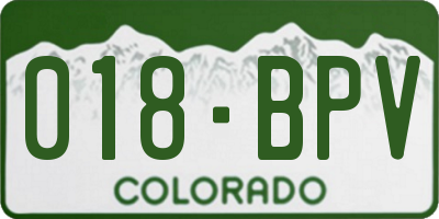 CO license plate 018BPV