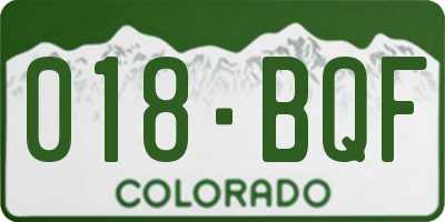 CO license plate 018BQF