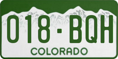 CO license plate 018BQH