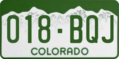 CO license plate 018BQJ