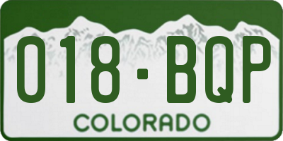 CO license plate 018BQP