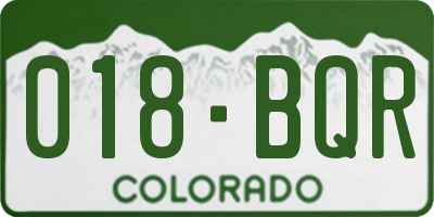 CO license plate 018BQR