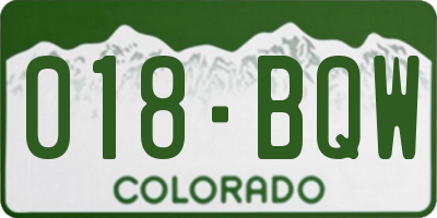 CO license plate 018BQW