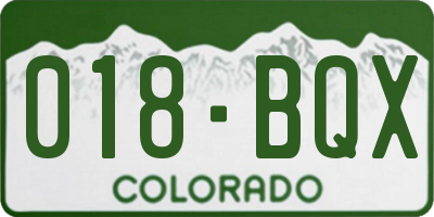 CO license plate 018BQX