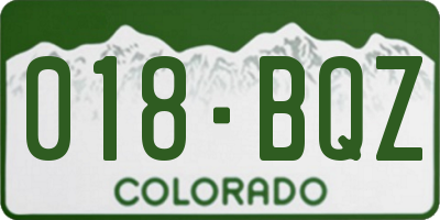 CO license plate 018BQZ