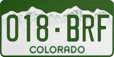 CO license plate 018BRF