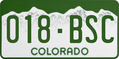 CO license plate 018BSC