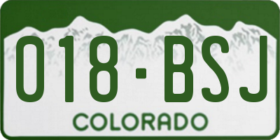 CO license plate 018BSJ
