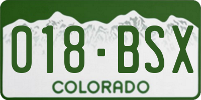 CO license plate 018BSX