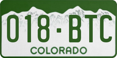 CO license plate 018BTC