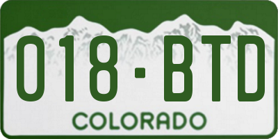 CO license plate 018BTD