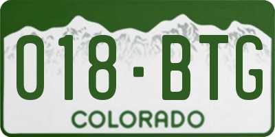 CO license plate 018BTG
