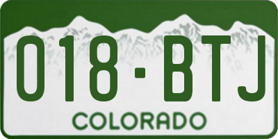 CO license plate 018BTJ
