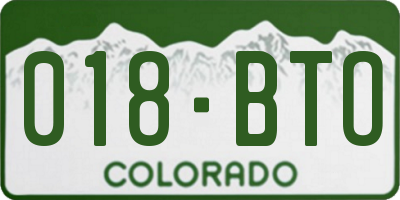 CO license plate 018BTO