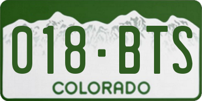 CO license plate 018BTS