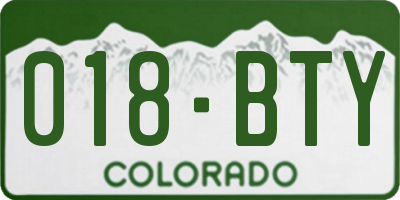 CO license plate 018BTY