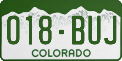 CO license plate 018BUJ