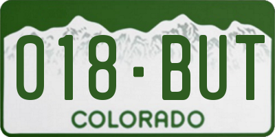 CO license plate 018BUT