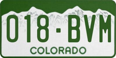 CO license plate 018BVM
