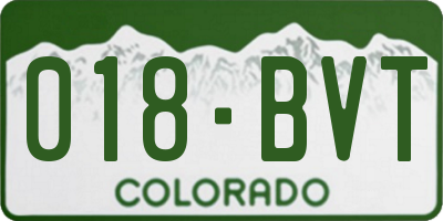 CO license plate 018BVT