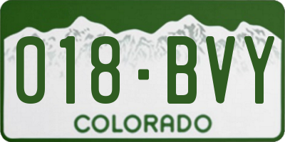 CO license plate 018BVY