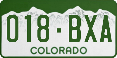 CO license plate 018BXA