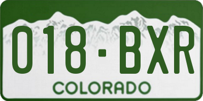 CO license plate 018BXR