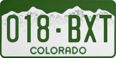 CO license plate 018BXT