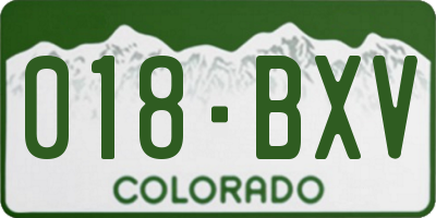 CO license plate 018BXV