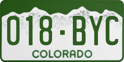CO license plate 018BYC