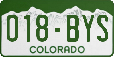 CO license plate 018BYS