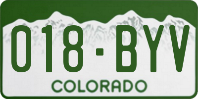 CO license plate 018BYV