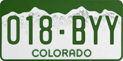 CO license plate 018BYY