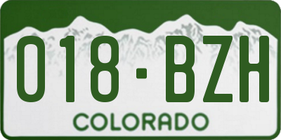 CO license plate 018BZH