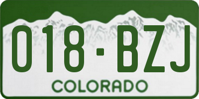 CO license plate 018BZJ