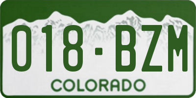 CO license plate 018BZM