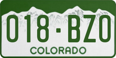 CO license plate 018BZO