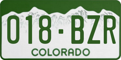 CO license plate 018BZR