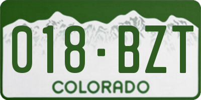 CO license plate 018BZT