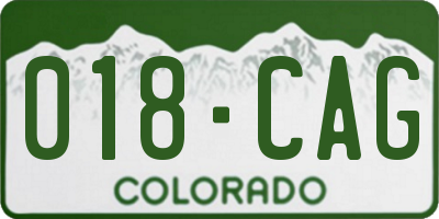 CO license plate 018CAG