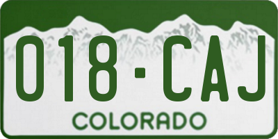 CO license plate 018CAJ