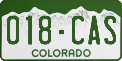CO license plate 018CAS