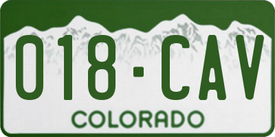 CO license plate 018CAV